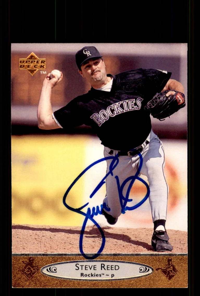 Signed Baseball Card Auto Steve Reed 1996 Upper Deck #66 Colorado Rockies