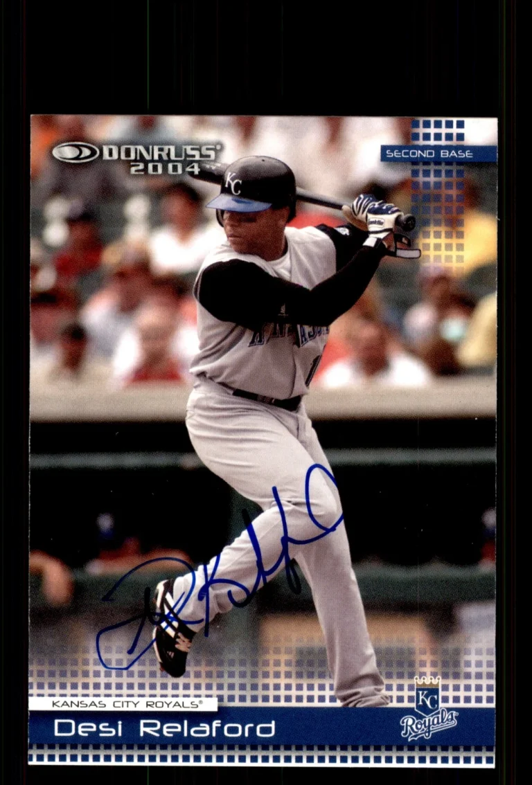 Signed Baseball Card Auto Desi Relaford 2004 Donruss #127 Kansas City Royals