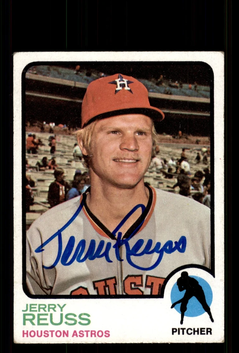 Signed Baseball Card Auto Jerry Reuss 1973 Topps #446 Houston Astros