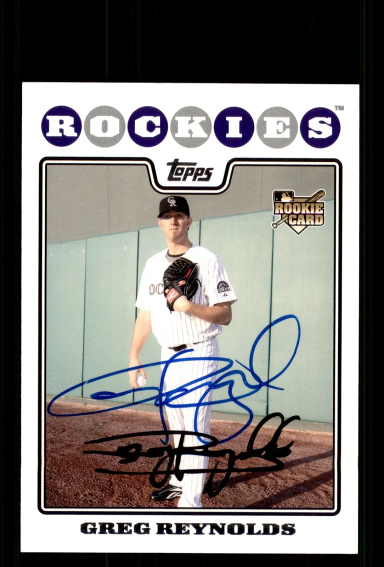 Signed Baseball Card Auto Greg Reynolds 2008 Topps Updates #UH183 Rockies