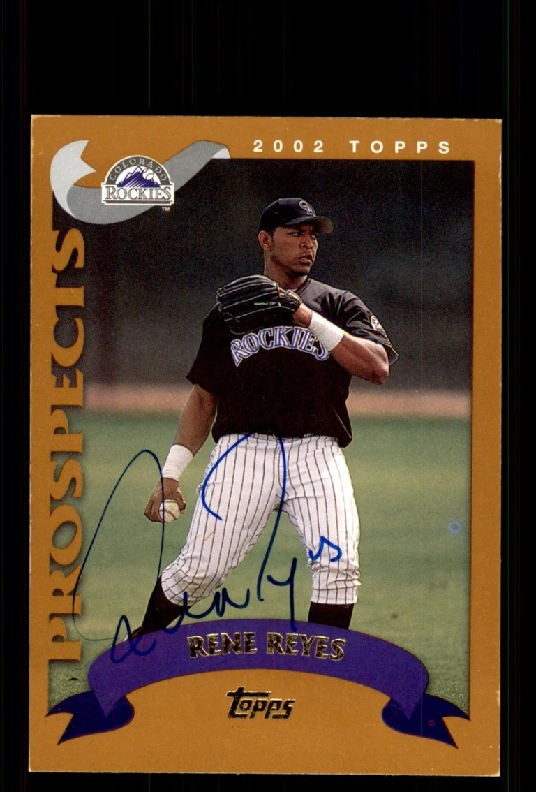 Signed Baseball Card Auto Rene Reyes 2002 Topps Traded #T115 Rockies