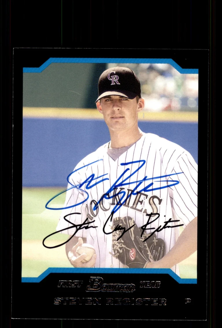Signed Baseball Card Auto Steven Register 2004 Bowman Draft #BDP45 Rockies