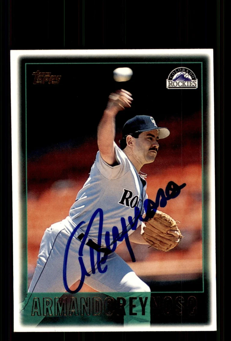 Signed Baseball Card Auto Armando Reynoso 1997 Topps #217 Colorado Rockies