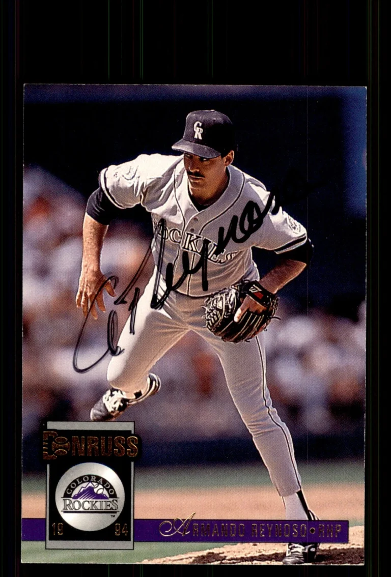 Signed Baseball Card Auto Armando Reynoso 1994 Donruss #497 Colorado Rockies
