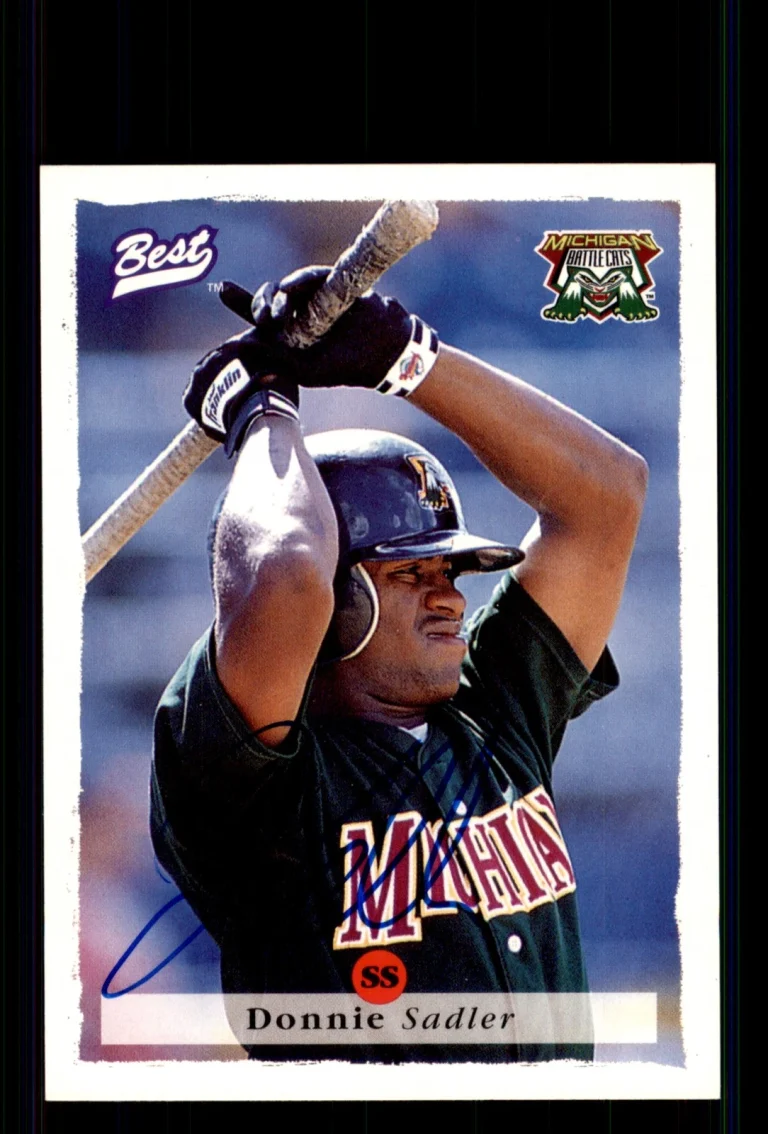 Signed Baseball Card Auto Donnie Sadler 1995 Best #7 Michigan Battle Cats