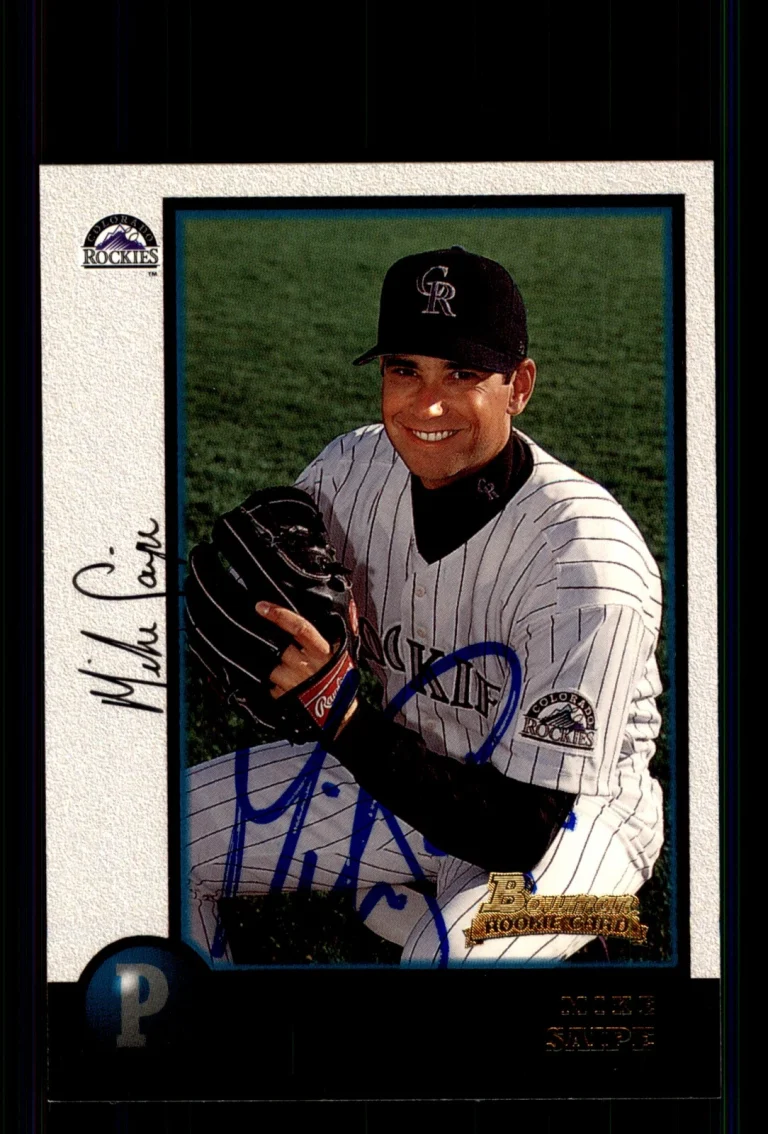 Signed Baseball Card Auto Mike Saipe 1998 Bowman #352 Colorado Rockies