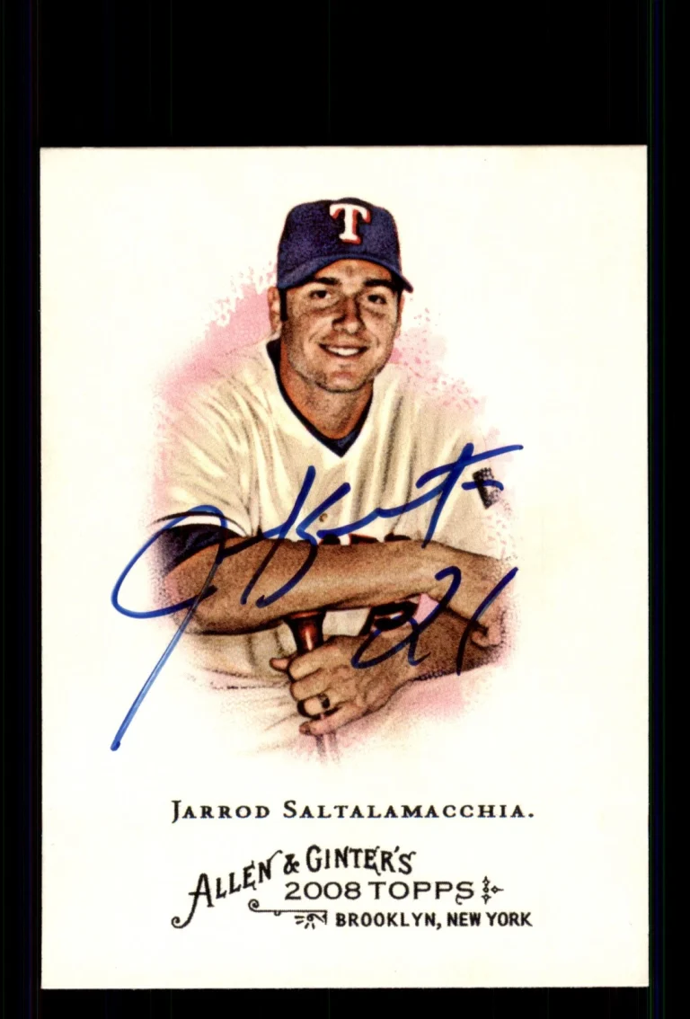 Signed Baseball Card Auto Jarrod Saltalamacchia 2008 Topps Allen & Ginter #186