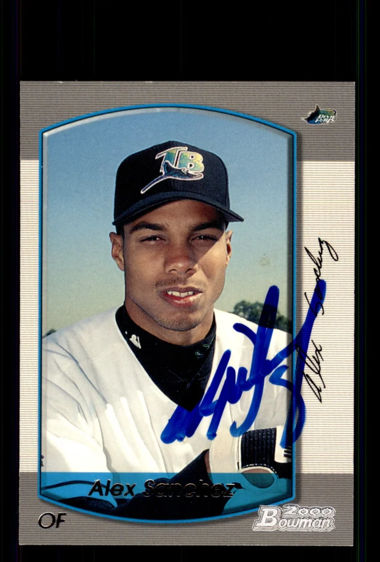 Signed Baseball Card Auto Alex Sanchez 2000 Bowman #241 Tampa Bay Devil Rays