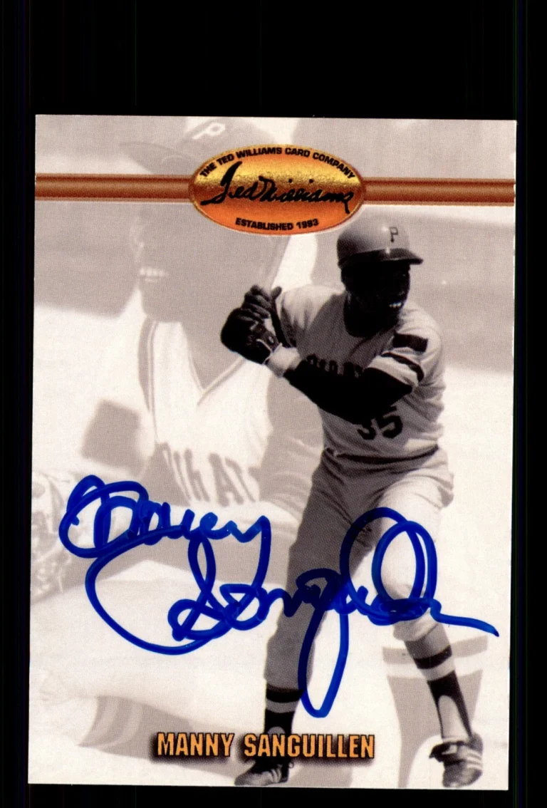 Signed Baseball Card Auto Manny Sanguillen 1993 Ted Williams #80 Pirates