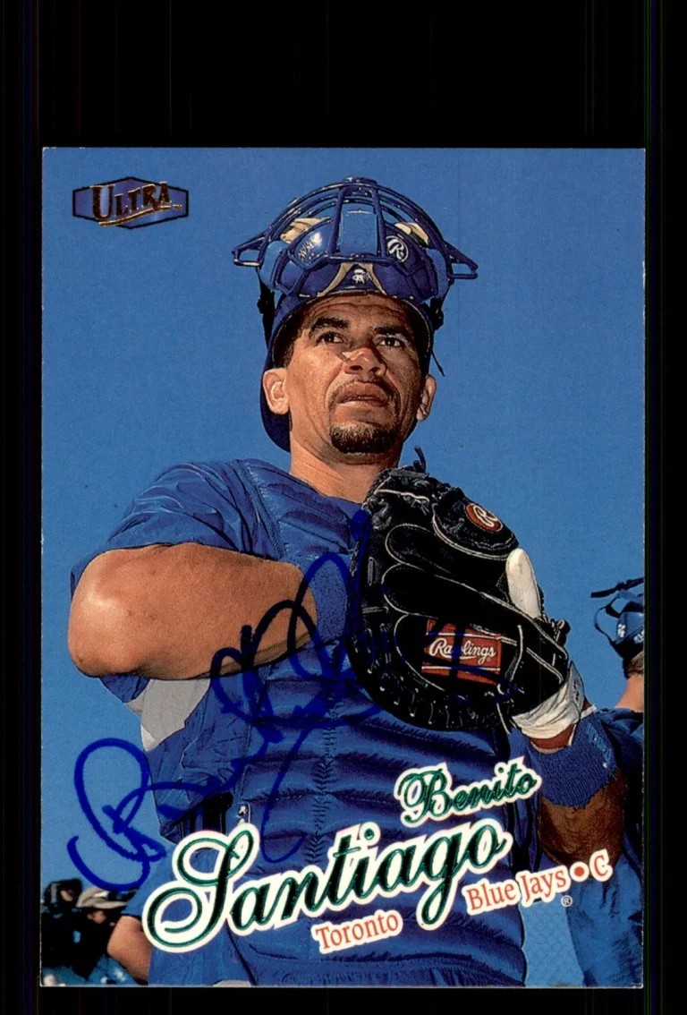 Signed Baseball Card Auto Benito Santiago 1998 Ultra #349 Toronto Blue Jays