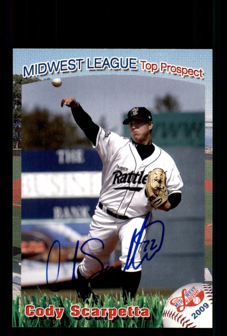 Signed Baseball Card Auto Cody Scarpetta 2009 Grandstand Midwest League TP