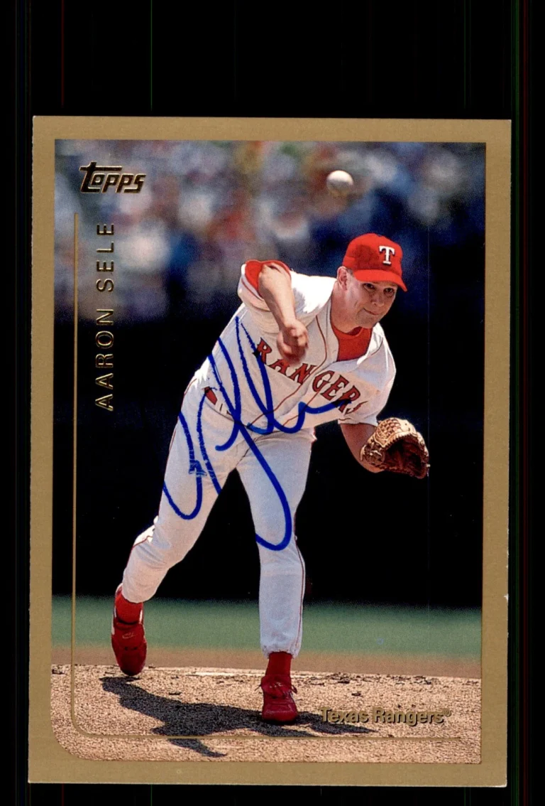 Signed Baseball Card Auto Aaron Sele 1999 Topps #86 Texas Rangers