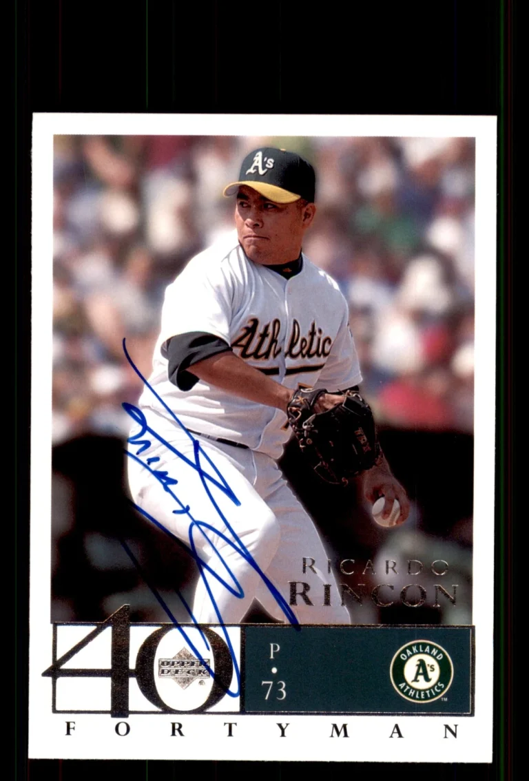 Signed Baseball Card Auto Ricardo Rincon 2003 Upper Deck 40-Man #47 A's