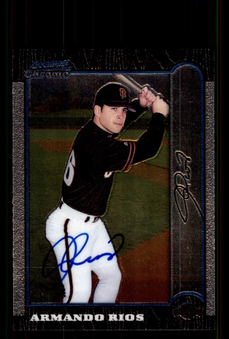 Signed Baseball Card Auto Armando Rios 1999 Bowman Chrome #160 Giants