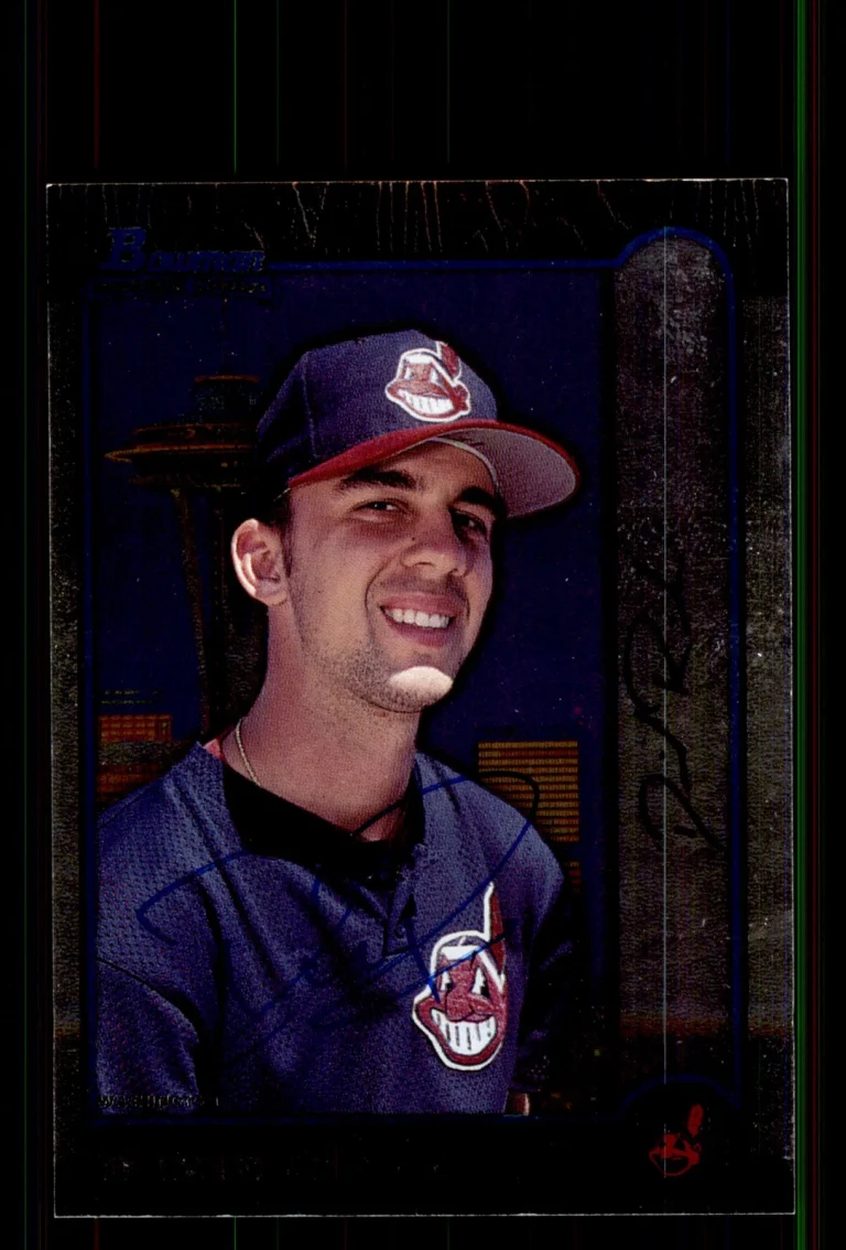Signed Baseball Card Auto David Riske 1999 Bowman #120 Cleveland Indians