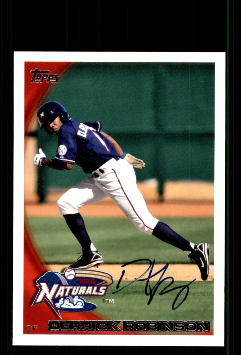 Signed Baseball Card Auto Derrick Robinson 2010 Topps Pro Debut #417 Naturals