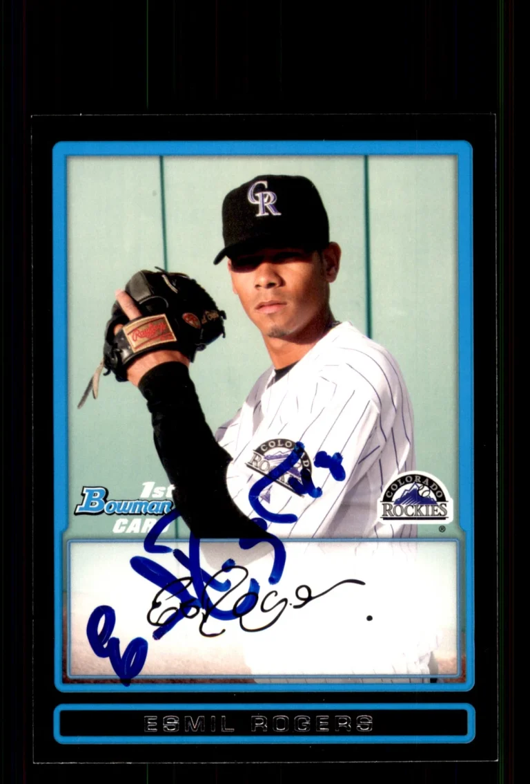 Signed Baseball Card Auto Esmil Rogers 2009 Bowman #BP46 Colorado Rockies