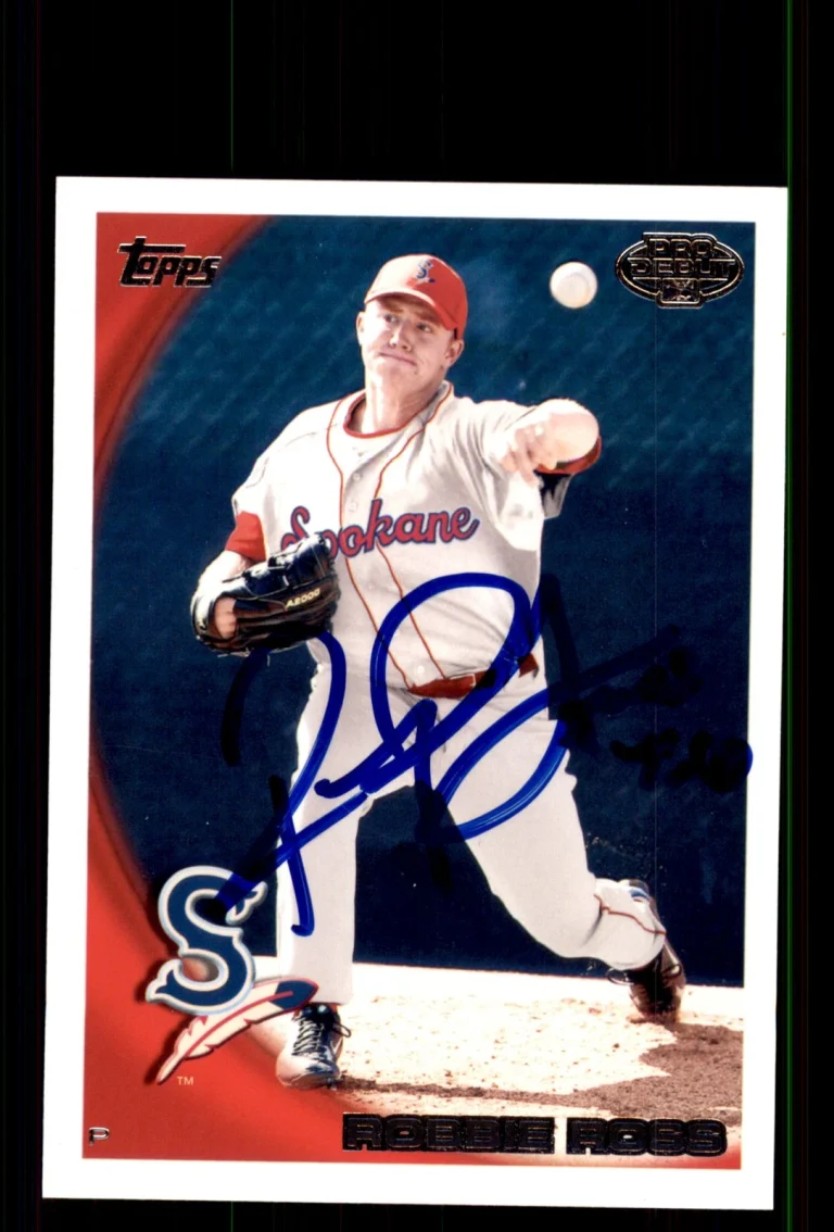 Signed Baseball Card Auto Robbie Ross 2010 Topps Pro Debut #45 Spokane Indians