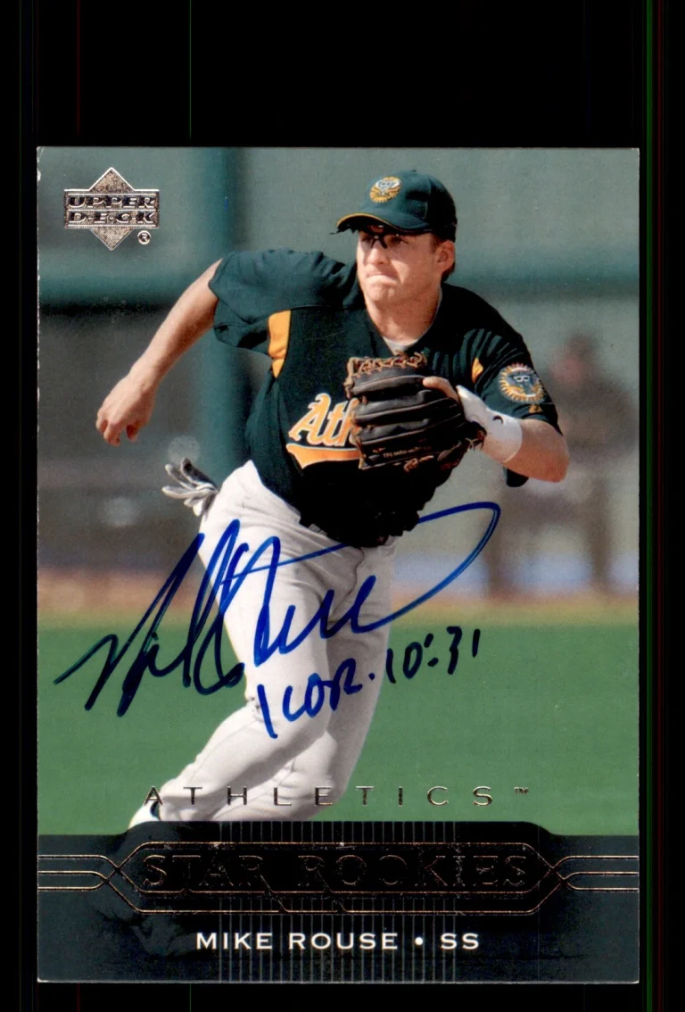 Signed Baseball Card Auto Mike Rouse 2005 Upper Deck #231 Oakland Athletics