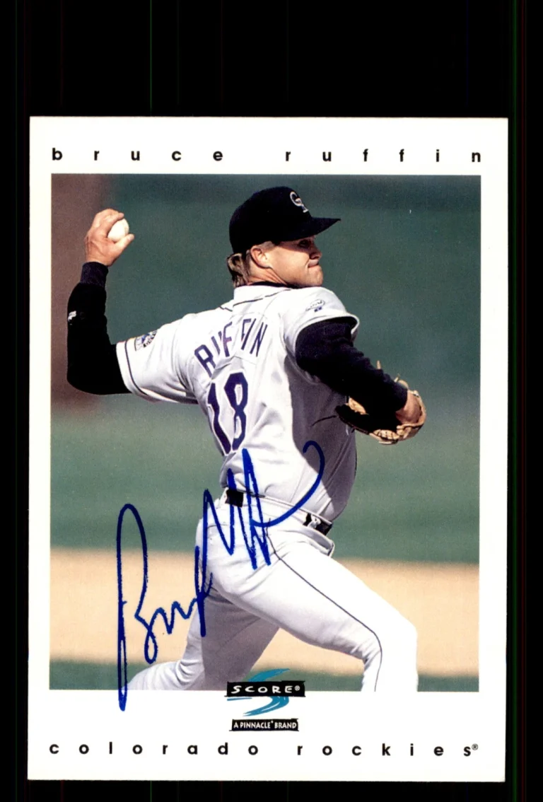 Signed Baseball Card Auto Bruce Ruffin 1997 Score #332 Colorado Rockies