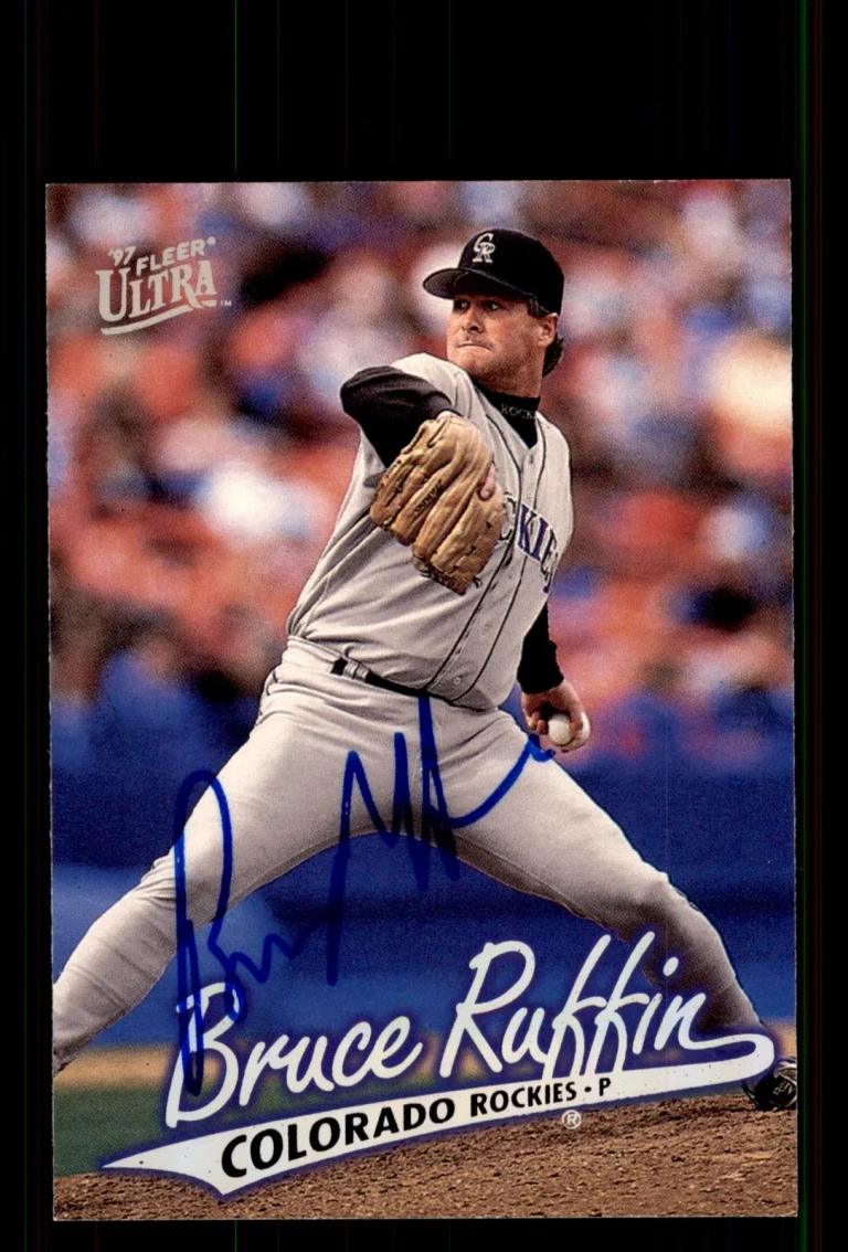 Signed Baseball Card Auto Bruce Ruffin 1997 Ultra #340 Colorado Rockies