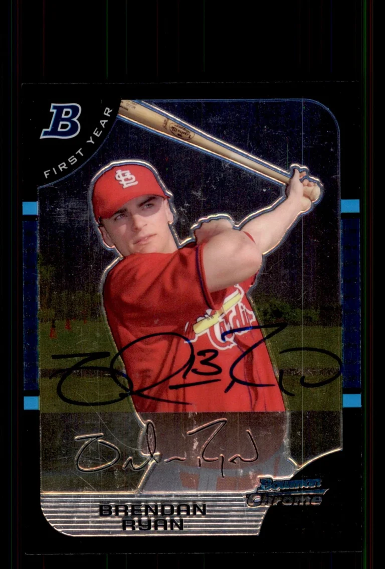 Signed Baseball Card Auto Brendan Ryan 2005 Bowman Chrome #285 Cardinals