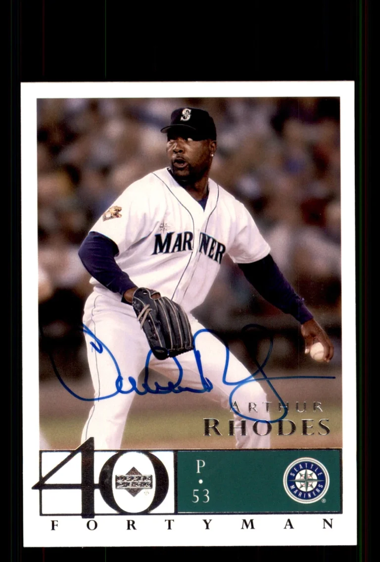 Signed Baseball Card Auto Arthur Rhodes 2003 Upper Deck 40-Man #148 Mariners