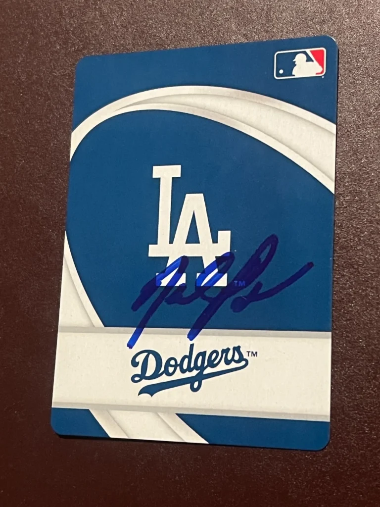 SIGNED BASEBALL LOGO PLAYING CARD AUTO DAVID PRICE LOS ANGELES DODGERS