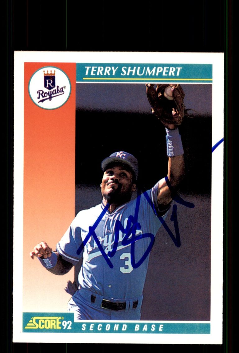 Signed Baseball Card Auto Terry Shumpert 1992 Score #248 Kansas City Royals