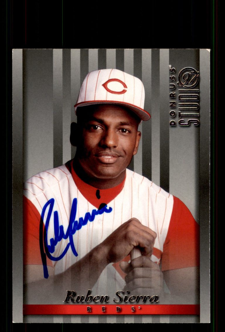 Signed Baseball Card Auto Ruben Sierra 1997 Studio #26 Cincinnati Reds