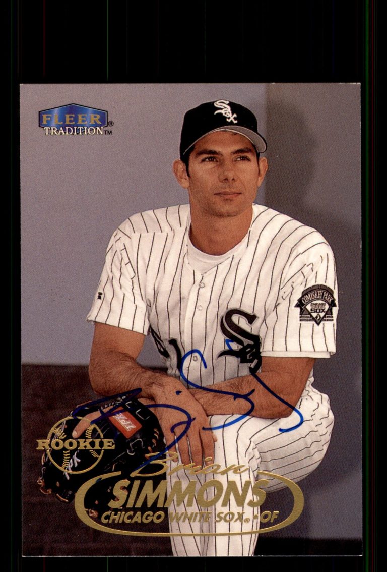 Signed Baseball Card Auto Brian Simmons 1998 Fleer Tradition Update #U50