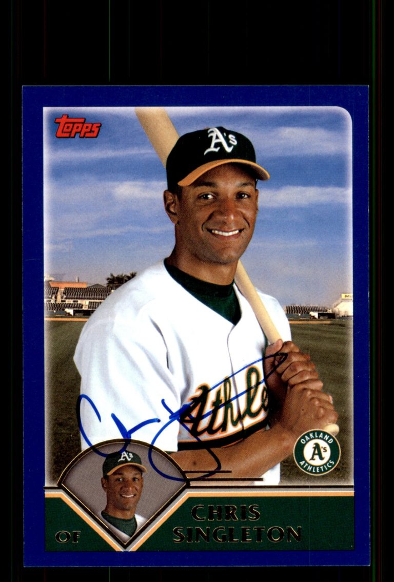 Signed Baseball Card Auto Chris Singleton 2003 Topps #371 Oakland Athletics