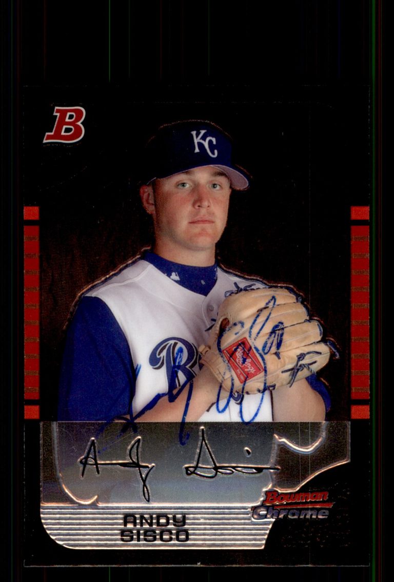 Signed Baseball Card Auto Andy Sisco 2005 Bowman Chrome #BDP7 Royals
