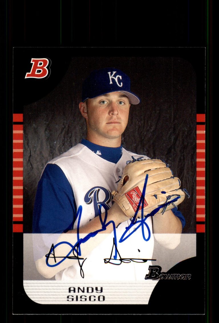 Signed Baseball Card Auto Andy Sisco 2005 Bowman Draft Picks & Prospects #BDP7