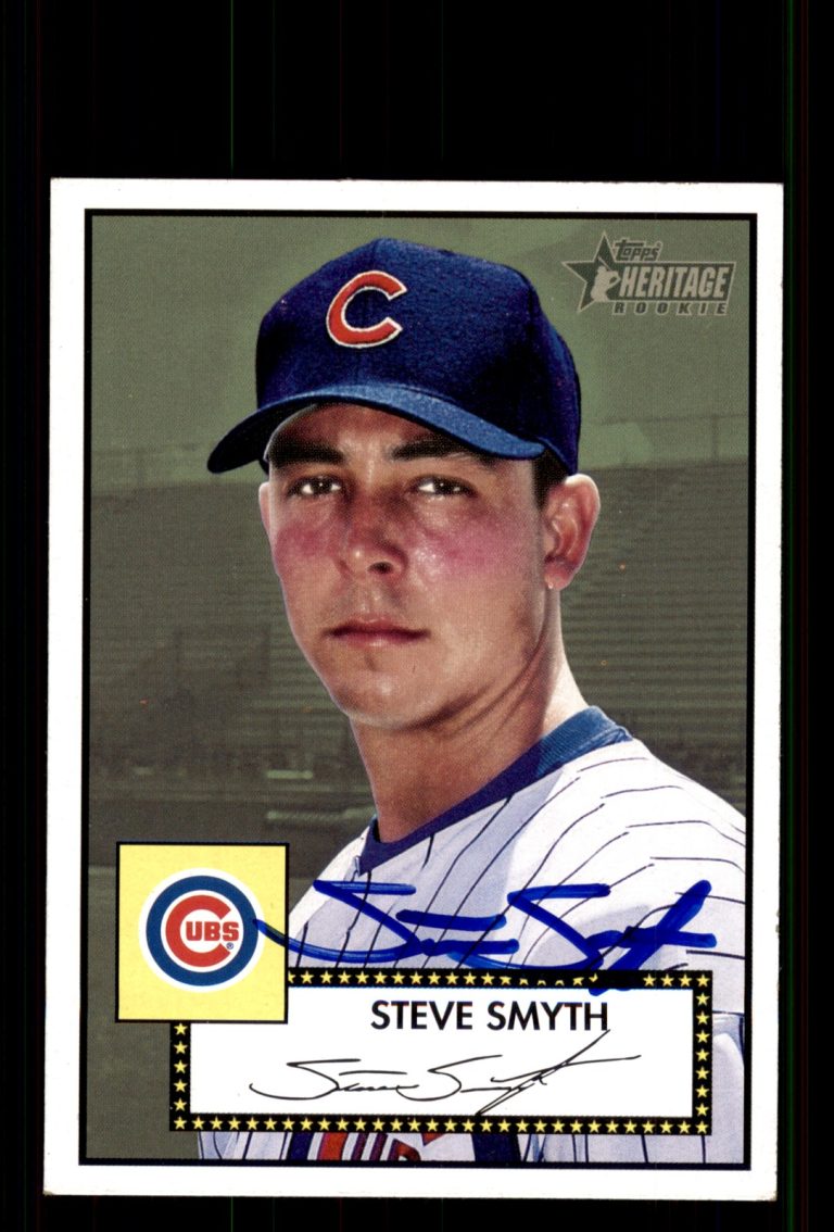 Signed Baseball Card Auto Steve Smyth 2001 Topps Heritage #290 Chicago Cubs