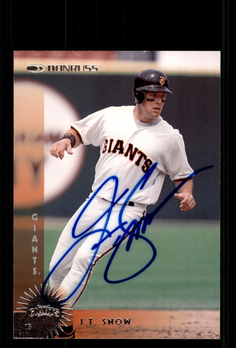 Signed Baseball Card Auto J.T. Snow 1997 Donruss #275 San Francisco Giants