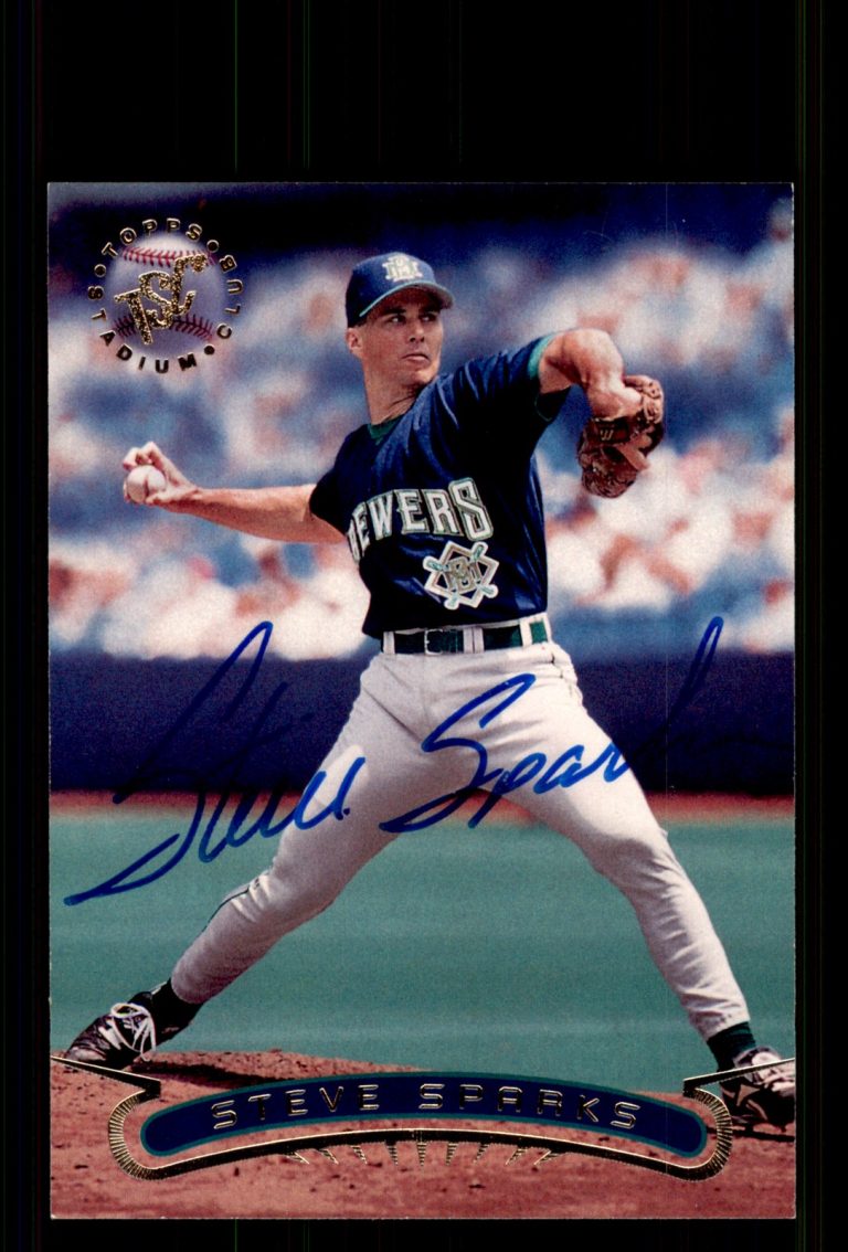 Signed Baseball Card Auto Steve Sparks 1996 Stadium Club #156 Milwaukee Brewers