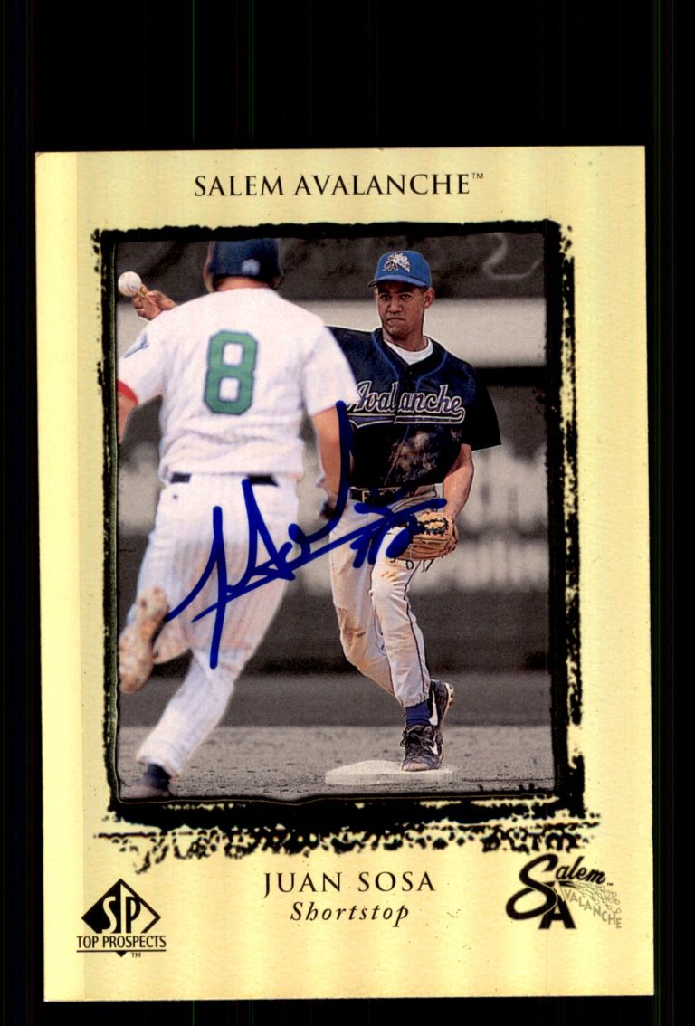 Signed Baseball Card Auto Juan Sosa 1999 SP Top Prospects #111 Salem Avalanche