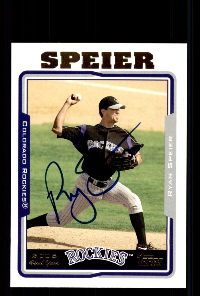 Signed Baseball Card Auto Ryan Speier 2005 Topps Update #UH280 Rockies