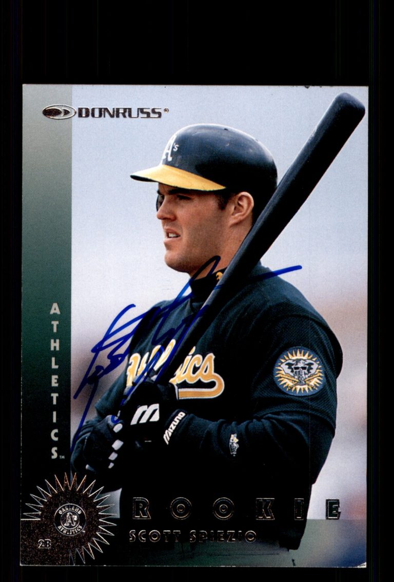 Signed Baseball Card Auto Scott Spiezio 1997 Donruss #359 Oakland Athletics