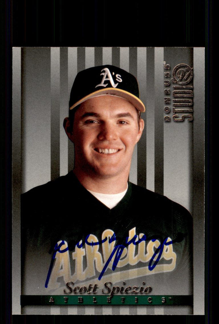 Signed Baseball Card Auto Scott Spiezio 1997 Studio #148 Oakland Athletics