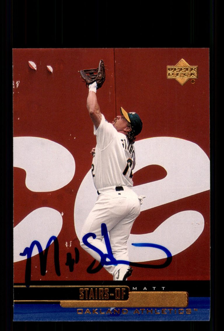 Signed Baseball Card Auto Matt Stairs 2000 Upper Deck #187 Oakland Athletics