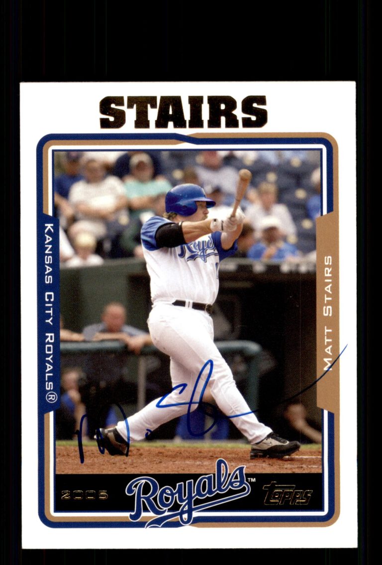 Signed Baseball Card Auto Matt Stairs 2005 Topps #581 Kansas City Royals