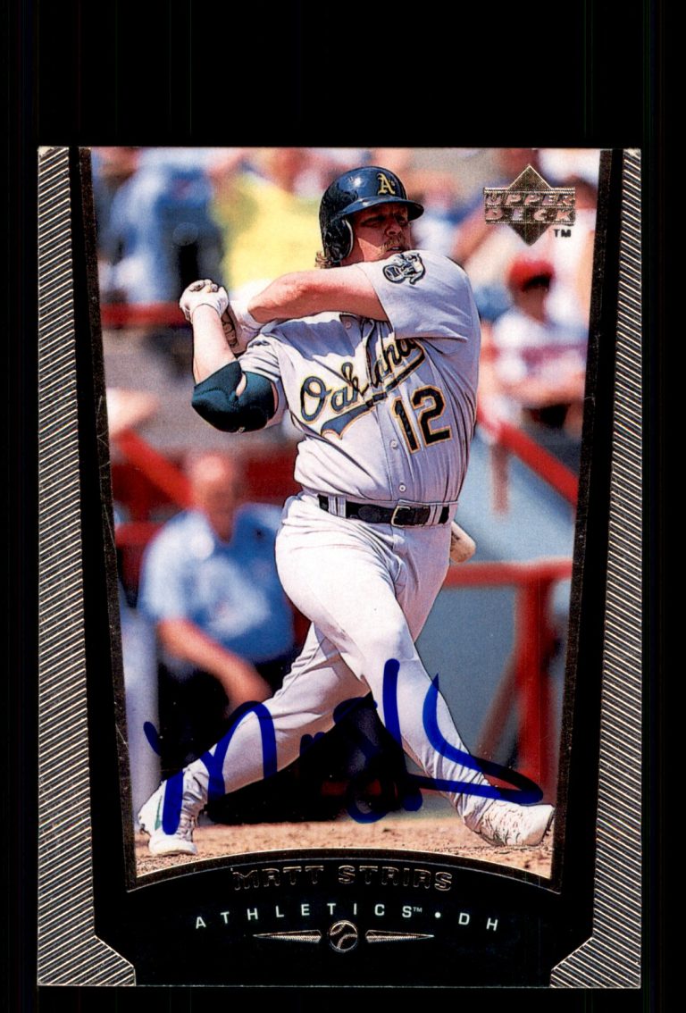 Signed Baseball Card Auto Matt Stairs 1999 Upper Deck #169 Oakland Athletics