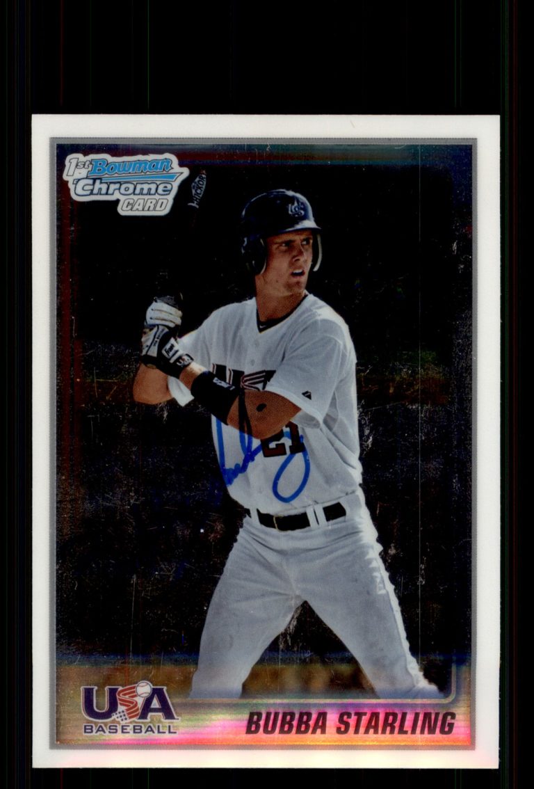 Signed Baseball Card Auto Bubba Starling 2010 Bowman Chrome #USA-17