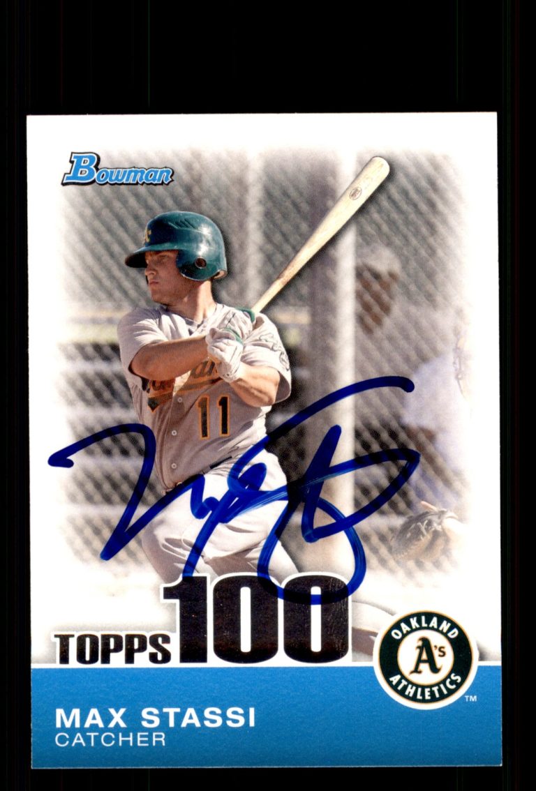 Signed Baseball Card Auto Max Stassi 2010 Bowman #TP83 Oakland Athletics