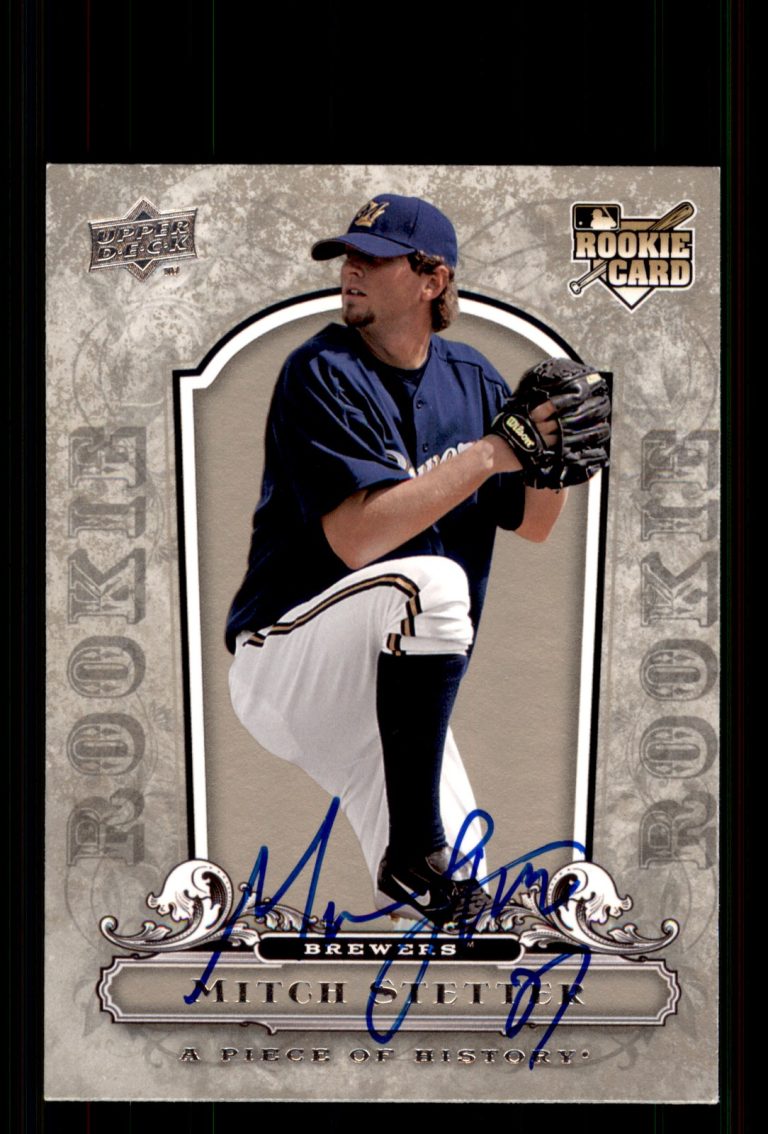 Signed Baseball Card Auto Mitch Stetter 2008 Upper Deck A Piece of History #126