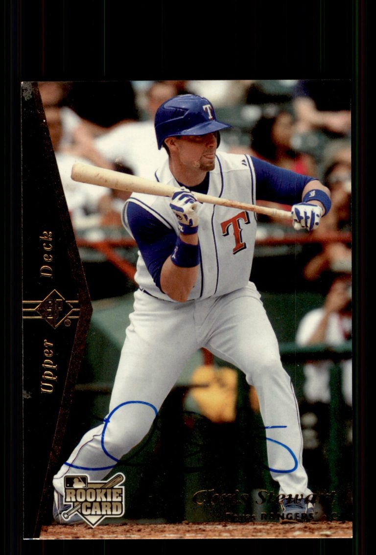 Signed Baseball Card Auto Chris Stewart 2007 SP Rookie Edition #180 Rangers