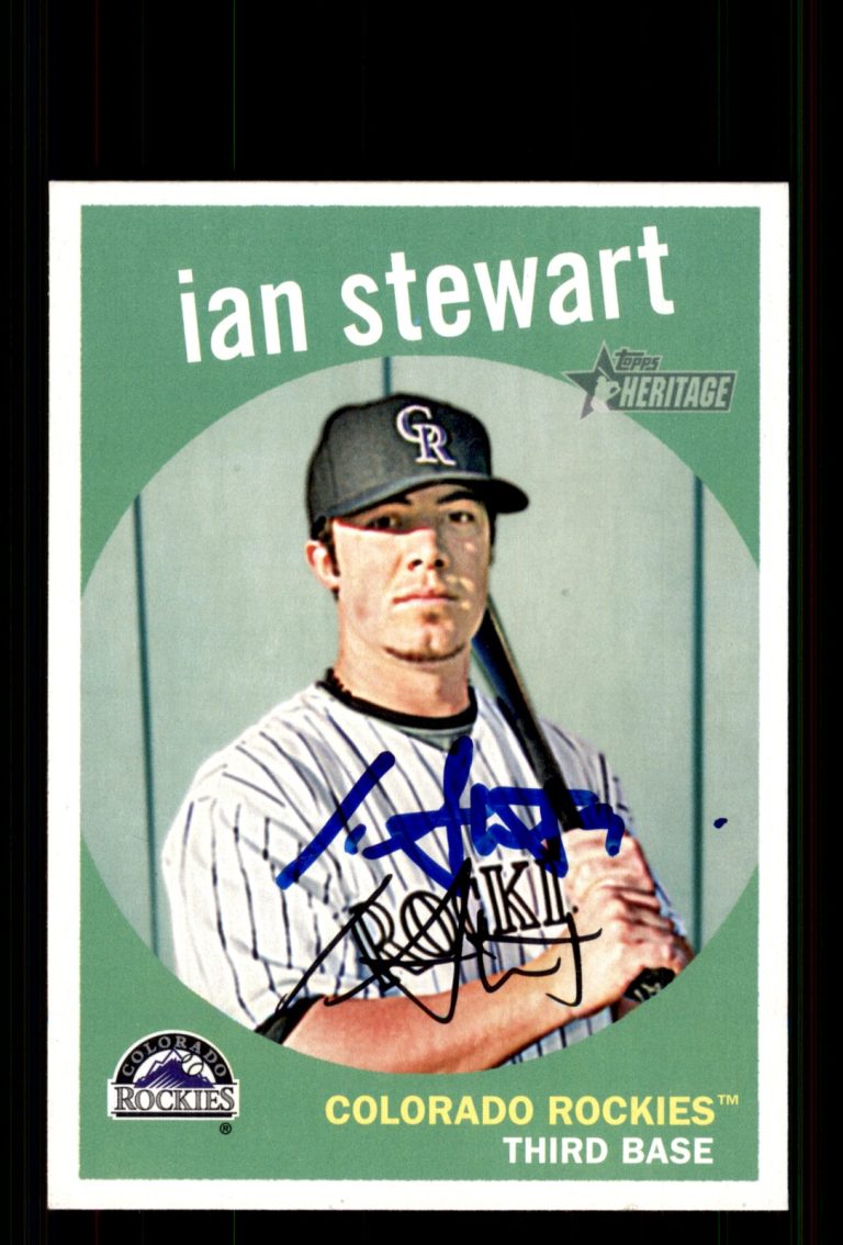 Signed Baseball Card Auto Ian Stewart 2008 Topps Heritage #648 Colorado Rockies