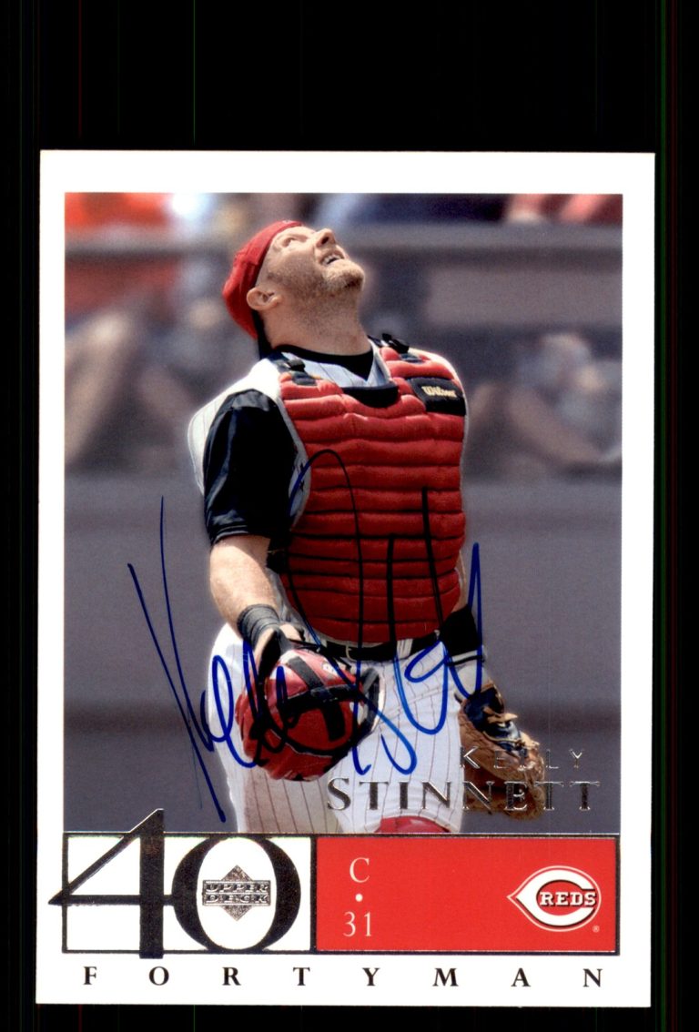 Signed Baseball Card Auto Kelly Stinnett 2003 Upper Deck 40-Man #735 Reds